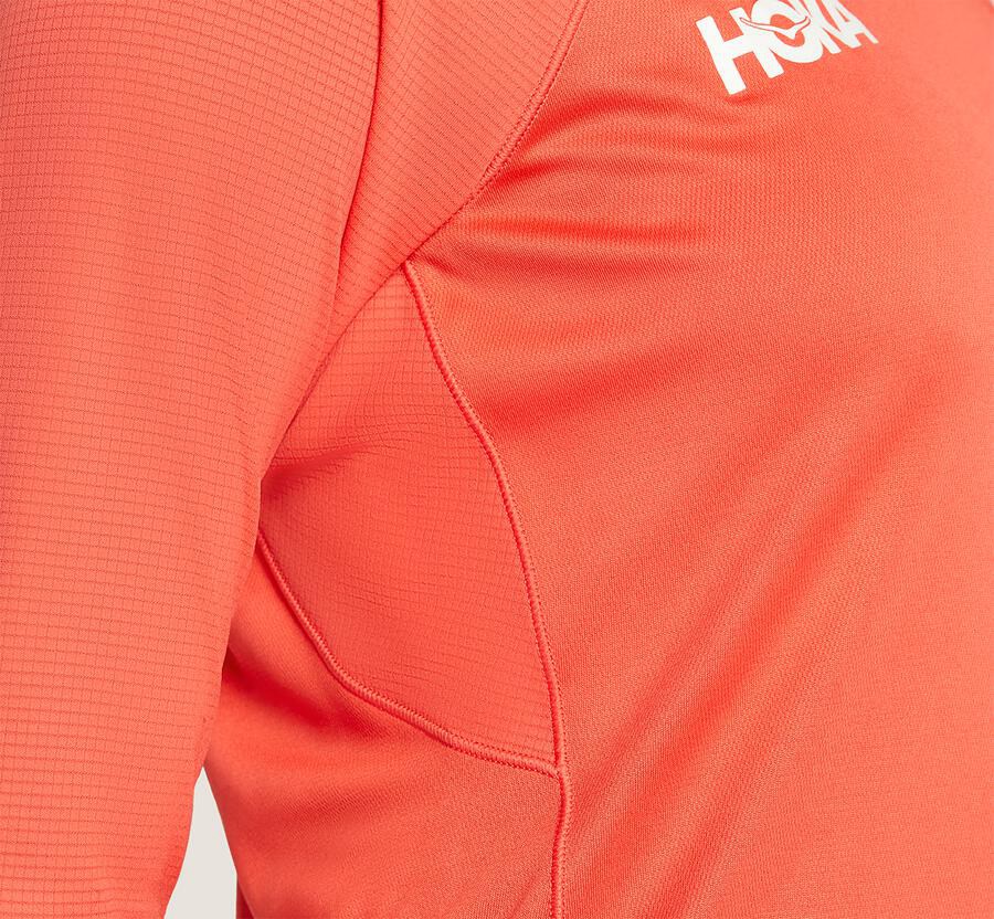 Top Hoka One One Mujer - Performance 3/4 Sleeve - Naranjas - FZD730651